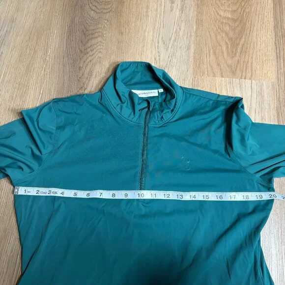 PS of Sweden Toska Long Sleeve Half Zip Baselayer equestrian L large jade green - Picture 9 of 10